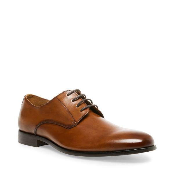 Steve Madden Prey Tan Leather Men's Dress Shoes Brown | SM-025OA