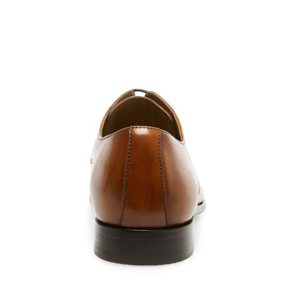 Steve Madden Prey Tan Leather Men's Dress Shoes Brown | SM-025OA