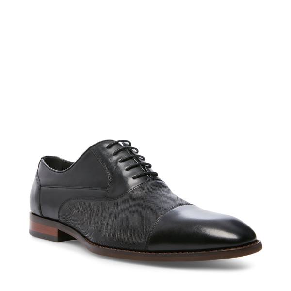 Steve Madden Proctor Leather Men's Dress Shoes Black | SM-104WU