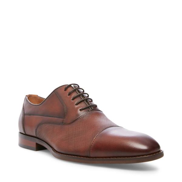 Steve Madden Proctor Tan Leather Men's Dress Shoes Brown | SM-854DP