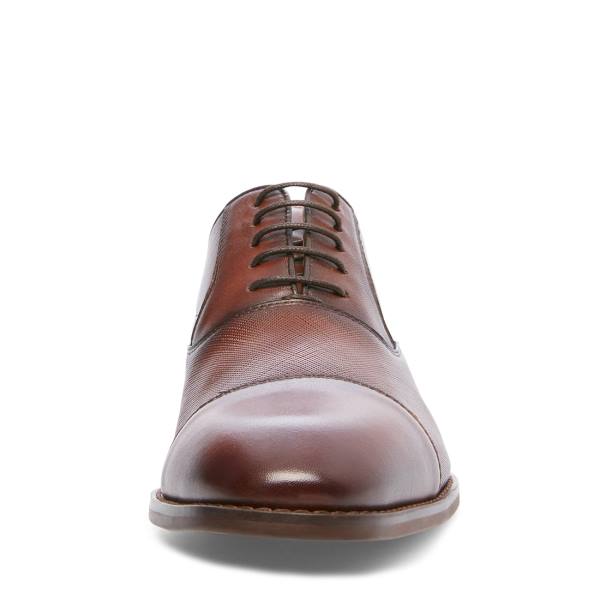 Steve Madden Proctor Tan Leather Men's Dress Shoes Brown | SM-854DP