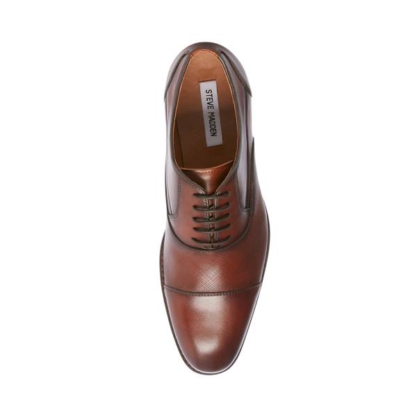 Steve Madden Proctor Tan Leather Men's Dress Shoes Brown | SM-854DP