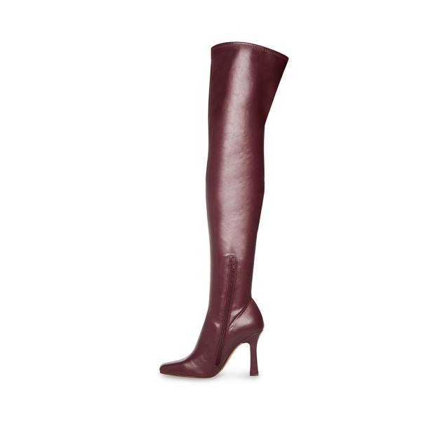 Steve Madden Prowl Burgundy Women's Boots Burgundy | SM-462DC