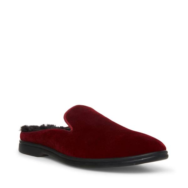 Steve Madden Questt Burgundy Velvet Men's Sneakers Burgundy | SM-346DV