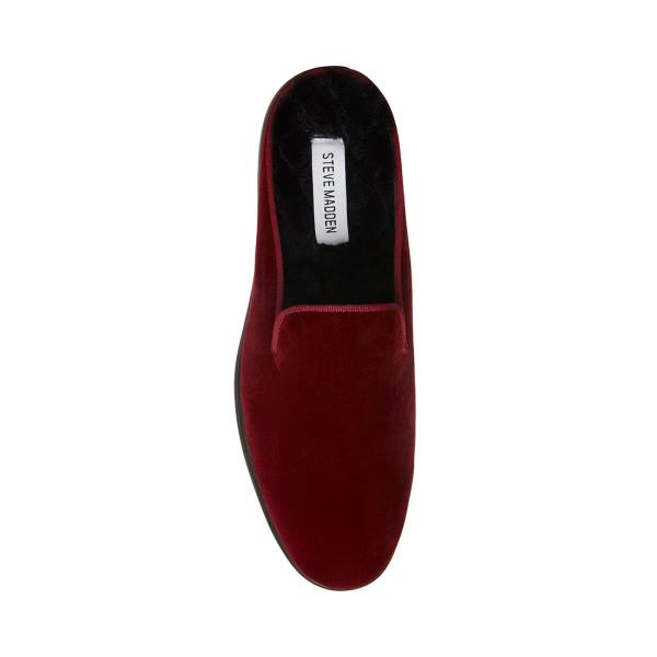 Steve Madden Questt Burgundy Velvet Men's Sneakers Burgundy | SM-346DV
