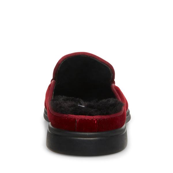 Steve Madden Questt Burgundy Velvet Men's Sneakers Burgundy | SM-346DV