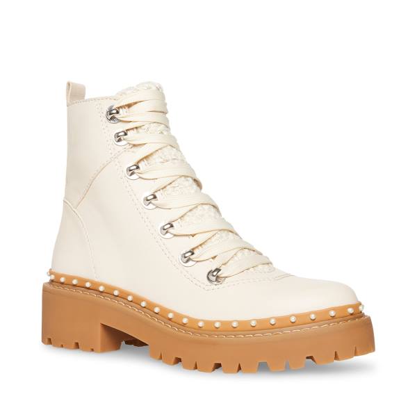 Steve Madden Rainier Bone Women's Booties Beige Multicolor | SM-470KH
