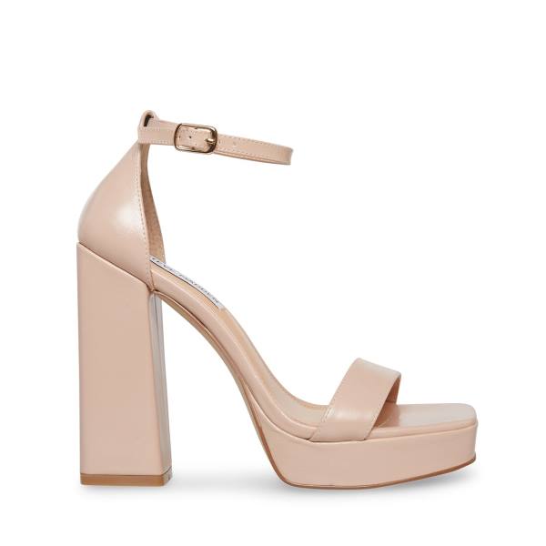 Steve Madden Replay Blush Leather Women\'s Heels Pink | SM-620HW