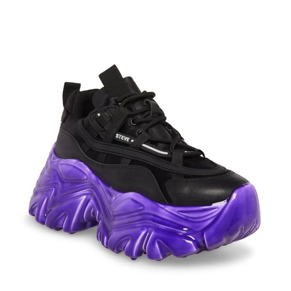 Steve Madden Revel Women's Sneakers Black Purple | SM-943IH