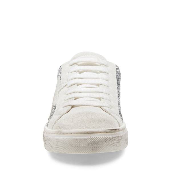 Steve Madden Rubie Glitter Women's Sneakers Silver | SM-523OI