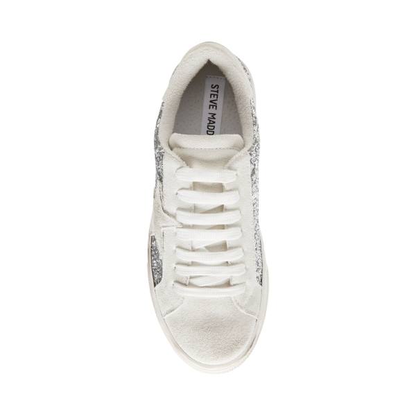 Steve Madden Rubie Glitter Women's Sneakers Silver | SM-523OI