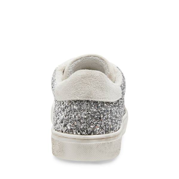 Steve Madden Rubie Glitter Women's Sneakers Silver | SM-523OI