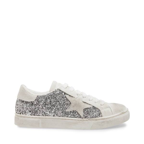 Steve Madden Rubie Glitter Women\'s Sneakers Silver | SM-523OI