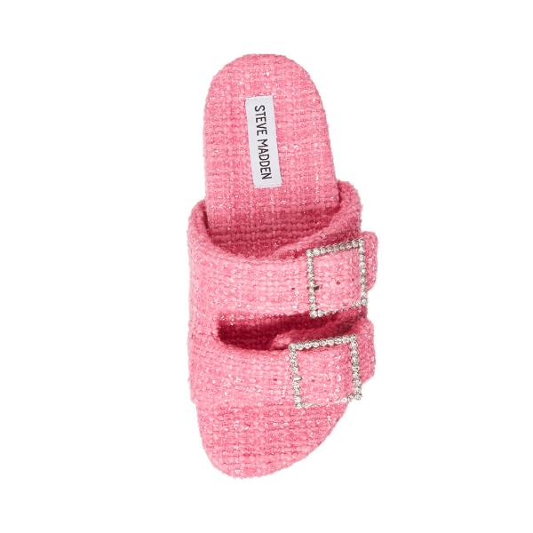 Steve Madden Sandstorm Women's Slippers Pink Multicolor | SM-123BJ