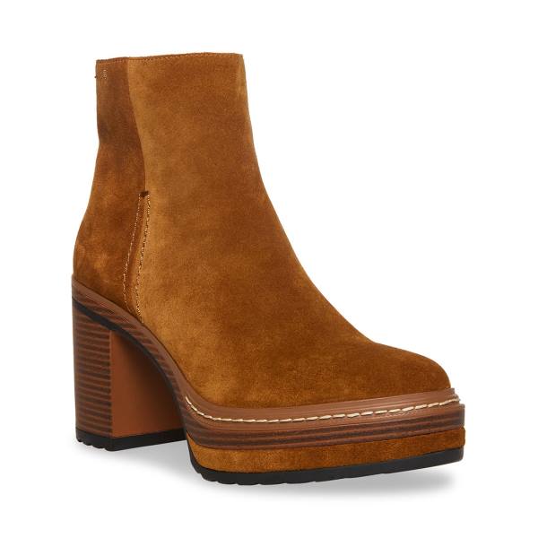 Steve Madden Shaniya Suede Women's Booties Brown | SM-841SJ