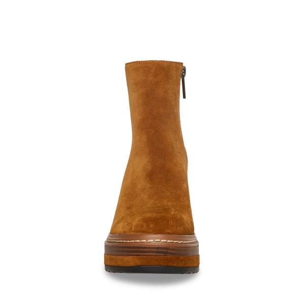 Steve Madden Shaniya Suede Women's Booties Brown | SM-841SJ
