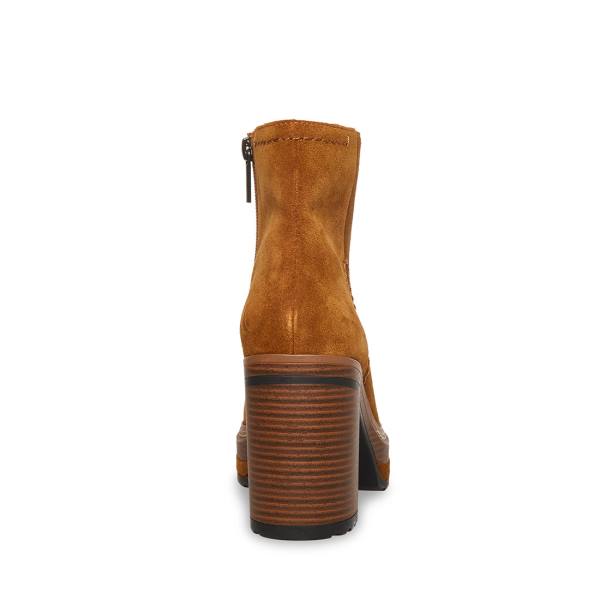Steve Madden Shaniya Suede Women's Booties Brown | SM-841SJ