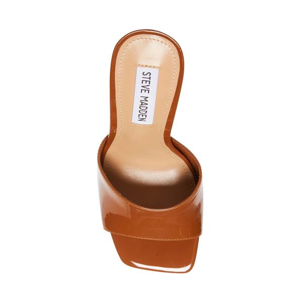 Steve Madden Signal Cognac Patent Women's Heels Brown | SM-417AL