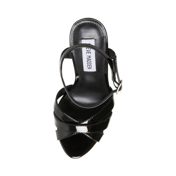 Steve Madden Stride Patent Women's Heels Black | SM-693IY