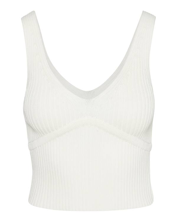 Steve Madden Sweater Cropped Tank Women's Tops White | SM-387ES