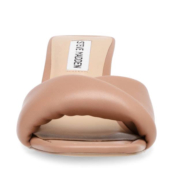 Steve Madden Thai Tan Leather Women's Heels Brown | SM-913LB