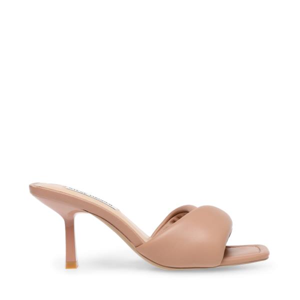 Steve Madden Thai Tan Leather Women\'s Heels Brown | SM-913LB