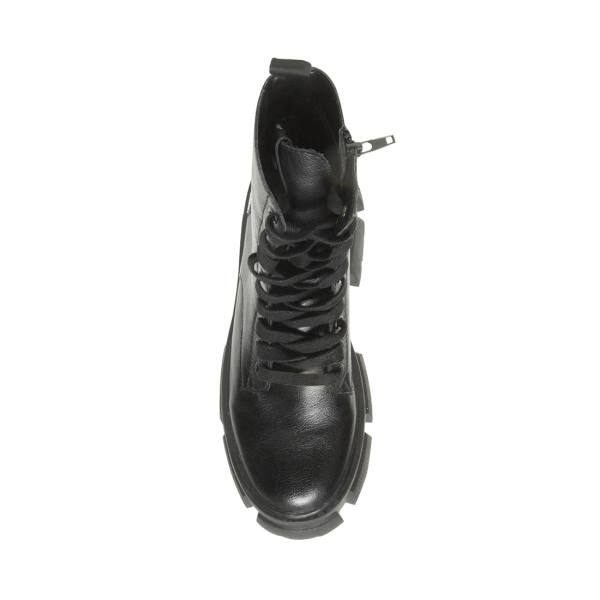 Steve Madden Thora Leather Women's Booties Black | SM-028BJ