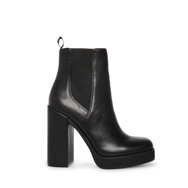 Steve Madden Triple Leather Women\'s Booties Black | SM-192YD