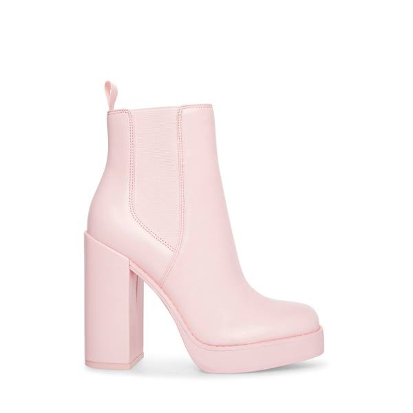Steve Madden Triple Leather Women\'s Booties Pink | SM-478BJ