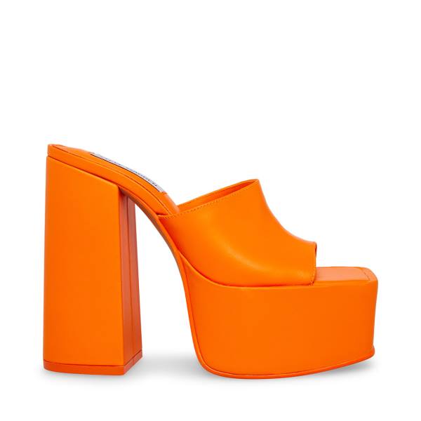 Steve Madden Trixie Leather Women\'s Heels Orange | SM-095XW