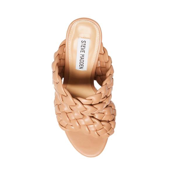 Steve Madden Twisted Tan Women's Heels Brown | SM-062KM