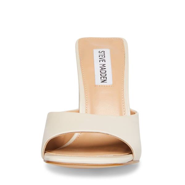 Steve Madden Twists Bone Leather Women's Heels Beige | SM-649DS