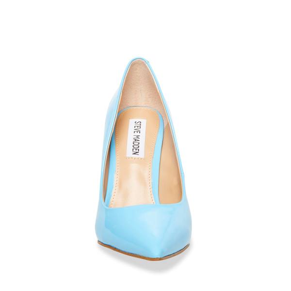 Steve Madden Vala Baby Patent Women's Heels Blue | SM-921BC