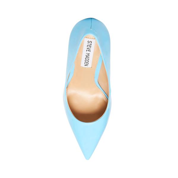 Steve Madden Vala Baby Patent Women's Heels Blue | SM-921BC