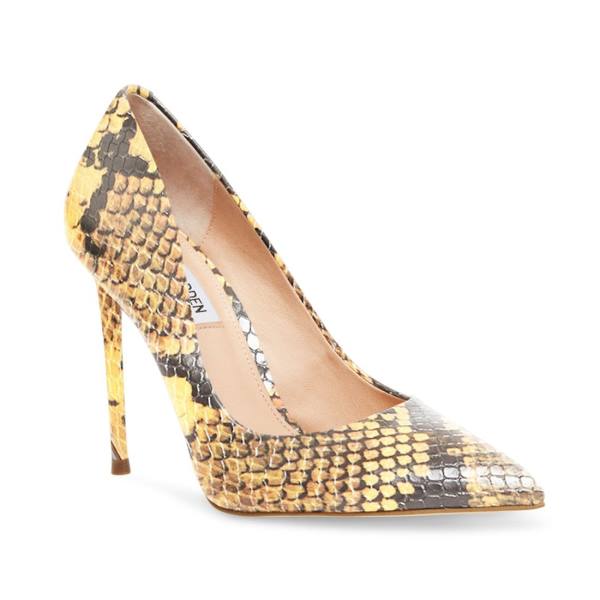 Steve Madden Vala Snake Women's Heels Yellow Snake | SM-093SC