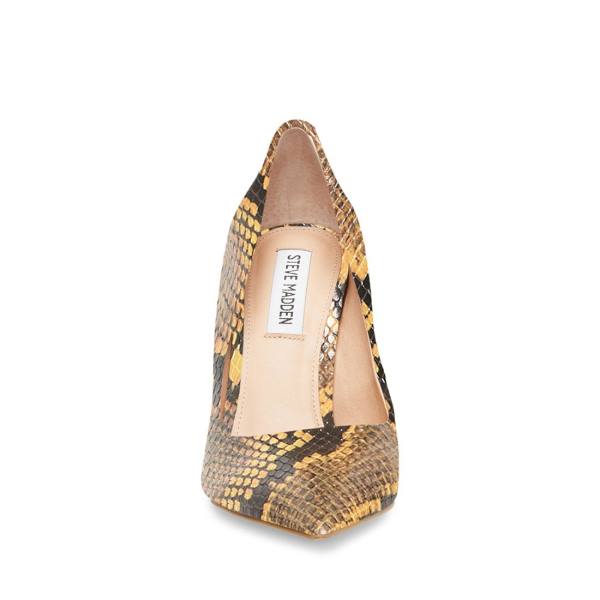 Steve Madden Vala Snake Women's Heels Yellow Snake | SM-093SC