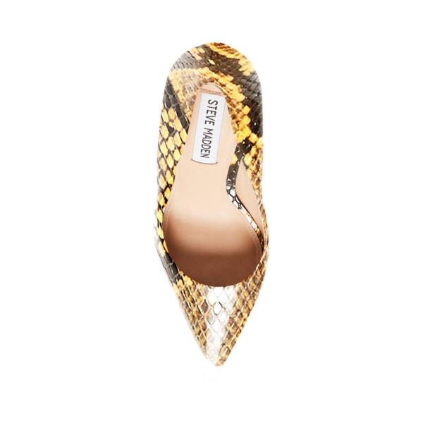 Steve Madden Vala Snake Women's Heels Yellow Snake | SM-093SC