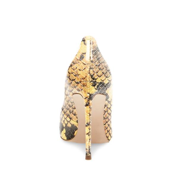 Steve Madden Vala Snake Women's Heels Yellow Snake | SM-093SC