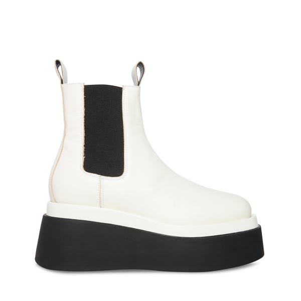 Steve Madden Versus Leather Women\'s Booties White | SM-435XG