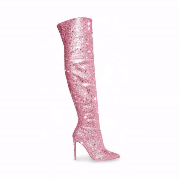 Steve Madden Vivianne Women\'s Boots Pink | SM-894NM