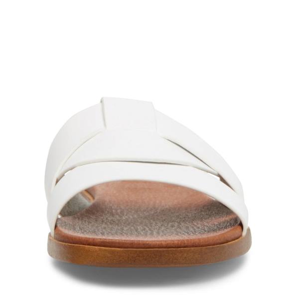 Steve Madden Vivien Leather Women's Sandals White | SM-214YP