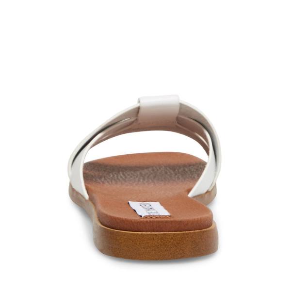 Steve Madden Vivien Leather Women's Sandals White | SM-214YP
