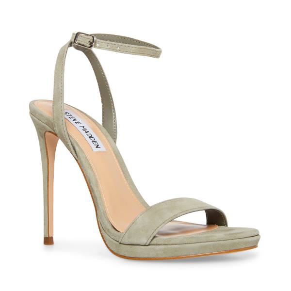Steve Madden Wafer Suede Women's Heels Green | SM-928PY