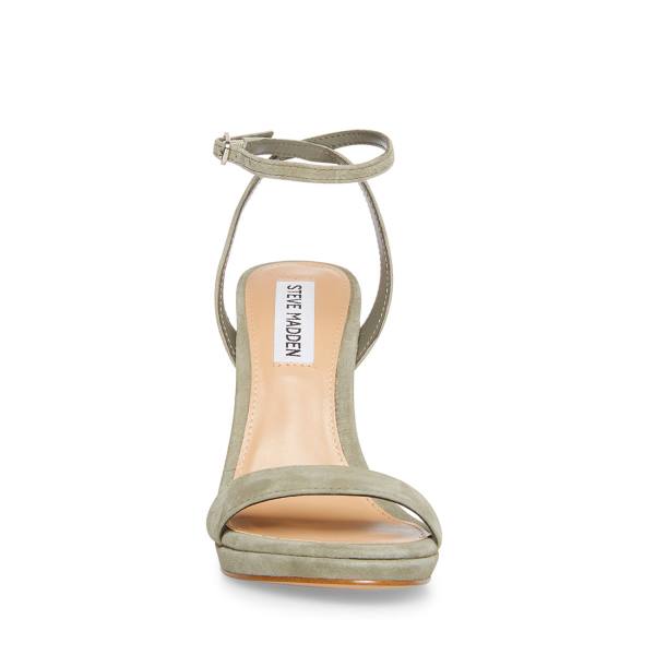 Steve Madden Wafer Suede Women's Heels Green | SM-928PY