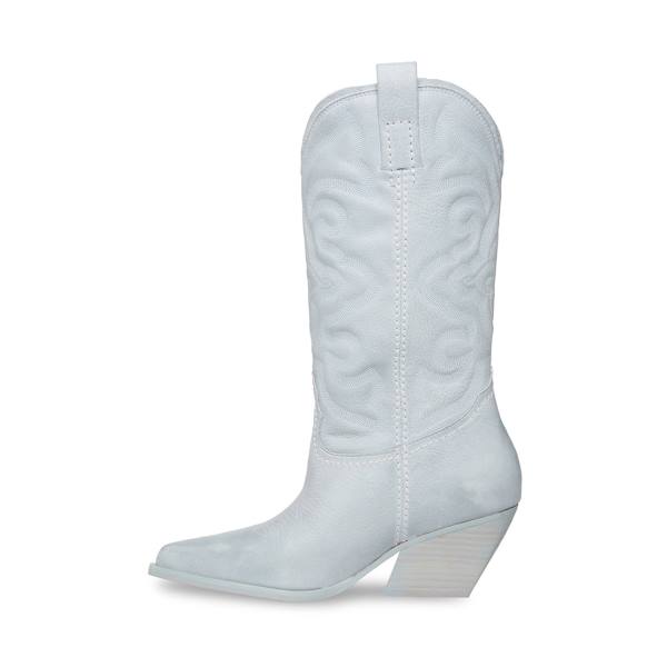 Steve Madden West Baby Leather Women's Boots Blue | SM-684IX