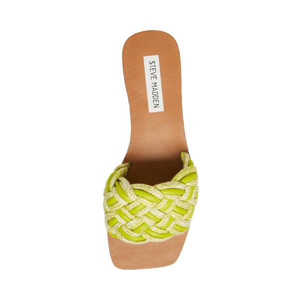 Steve Madden Zorya Lime Women's Sandals Light Green | SM-798EQ