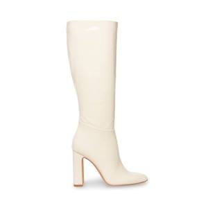 Steve Madden Ambrose Bone Patent Women's Boots Beige | SM-102RQ