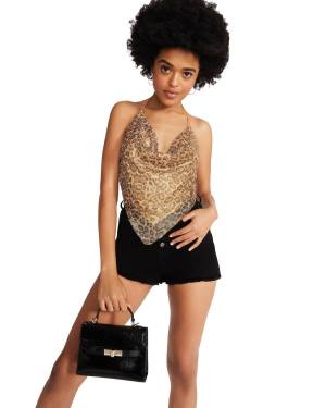 Steve Madden Barely There Rhinestone Halter Women's Tops Silver | SM-850KQ