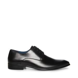 Steve Madden Beaux Leather Men's Dress Shoes Black | SM-614UQ