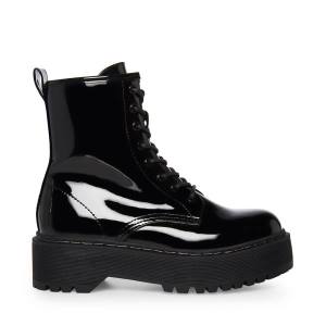 Steve Madden Bettyy Patent Women's Booties Black | SM-051DG